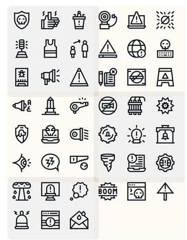 Warning Graphics featuring 45 Bold Line Pixel Aligned 128x128 Designs vector