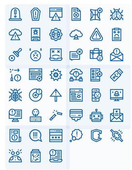 45 Icons for Error optimized in Editable 128x128 Bold Line resolution vector