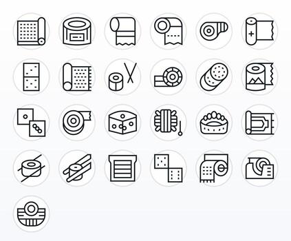 Roll Professional Set with 25 Regular Line Pixel Aligned Retina Ready Icons vector