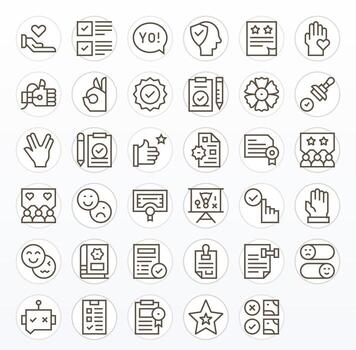 Regular Line Detail Enhanced Icons from Approval Set with 35 256x256 Icons vector