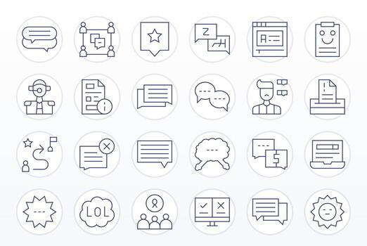 realimentación visual paquete conteniendo 24 Delgado línea píxel alineado íconos vector