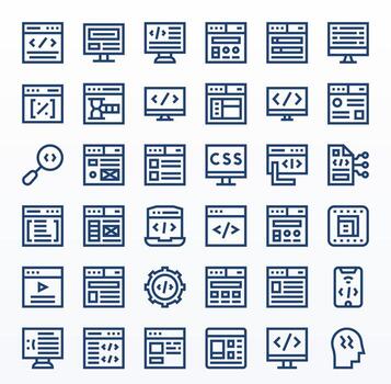 36 píxel optimizado negrita línea íconos diseñado para html interfaz vector