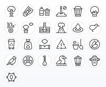 25 Regular Line Icons designed for Environmental in 128x128 Editable format vector