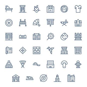 35 Icons for Flat optimized in Detail Enhanced Retina Ready Regular Line resolution vector