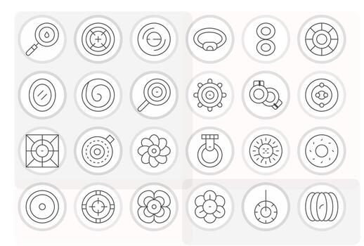 Concentric Ultimate Package with 24 256x256 Thin Line Grid Fitted Icons vector
