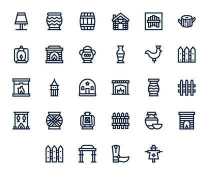 28 Bold Line Editable 128x128 Icons from Rustic Suite vector