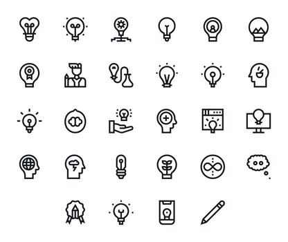 Concept Modern Collection with 28 Bold Line High Resolution Editable Icons vector