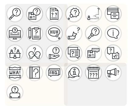 Clarification Graphics Pack including 25 Regular Line 256x256 Pixel Aligned Icons vector