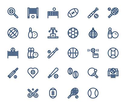 Ball Icon Arsenal with 28 High Resolution Bold Line Pixel Optimized designs vector