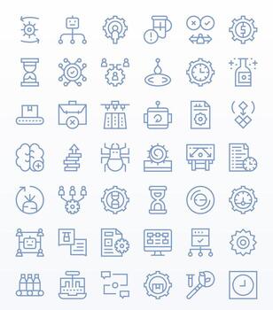 42 detalle mejorado regular línea íconos diseñado para proceso interfaz vector