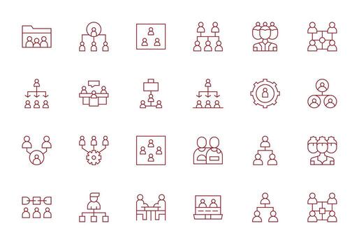 24 Thin Line Pixel Optimized Vectors for Employees Theme