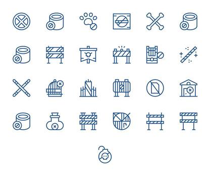 25 Regular Line Pixel Optimized Vectors for Keep Out Theme