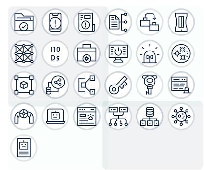 sistema gráficos paquete incluso 25 regular línea alto resolución píxel Perfecto íconos vector