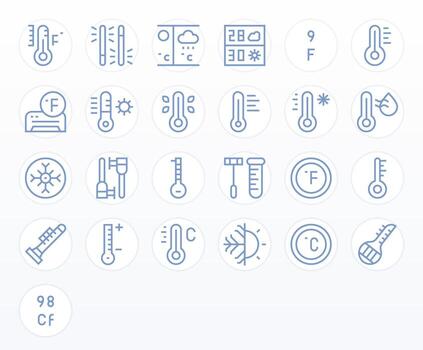Celsius icono repositorio conteniendo 25 regular línea alto resolución cuadrícula equipado gráficos vector