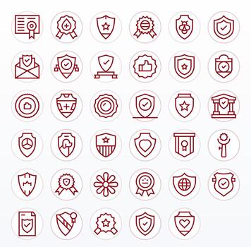 Trustworthy Icon Set with 35 Regular Line 128x128 Display Perfect Graphics vector