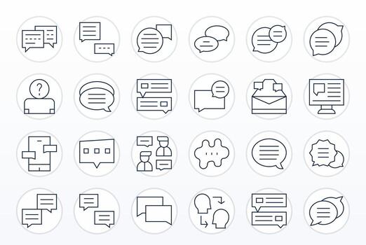 24 256x256 Thin Line Icons for Support Ticket with Pixel Aligned precision vector