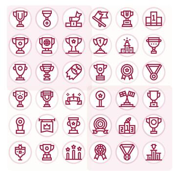 36 128x128 Bold Line Icons for First Place with Pixel Aligned precision vector