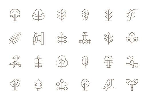 24 64 x 64 Delgado línea píxel optimizado íconos para rama proyectos vector
