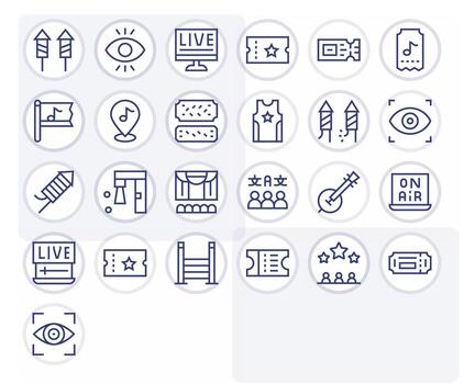 espectáculo icono repositorio conteniendo 25 regular línea 128x128 píxel alineado gráficos vector