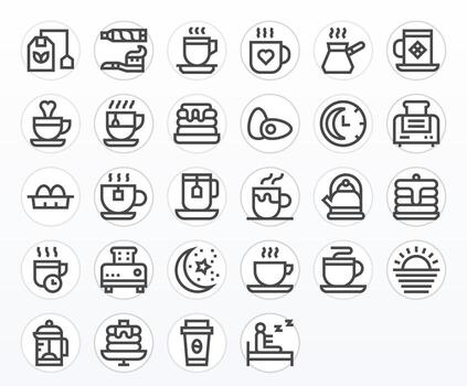 Morning Icon Repository containing 28 Bold Line 128x128 Pixel Optimized graphics vector