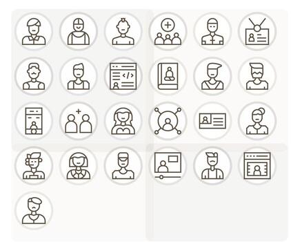 Regular Line Detail Enhanced Icons from Member Set with 25 256x256 Icons vector
