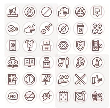 36 128x128 Bold Line Pixel Optimized Icons for No Projects vector