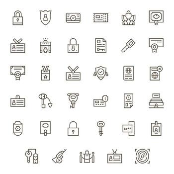 autorización 256x256 icono paquete con 35 regular línea monitor Perfecto elementos vector