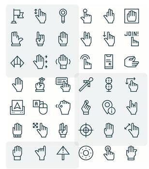 42 Icons for Pointer optimized in PIXEL Perfect High Resolution Regular Line resolution vector