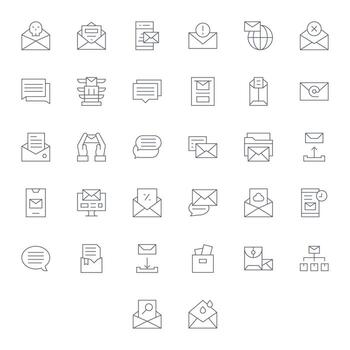 32 Thin Line Display Perfect 256x256 Icons from Inbox Suite vector
