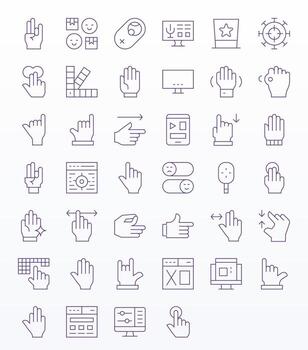 Ui Comprehensive Bundle with 40 Editable Thin Line Retina Ready Icons vector