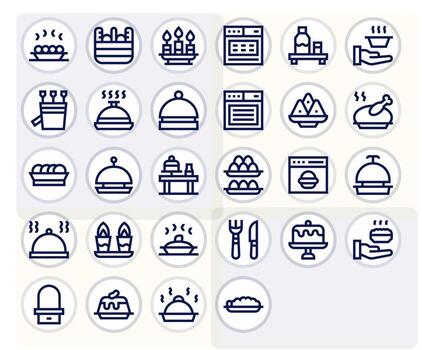 28 Bold Line Display Perfect Icons tailored for Tray High Resolution interface vector