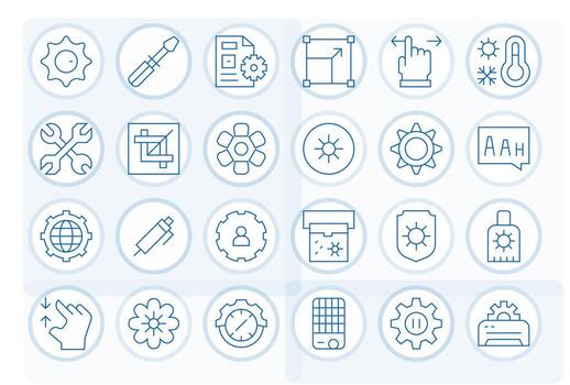 24 Thin Line Icons from Adjust in Retina Ready Display Perfect Quality vector