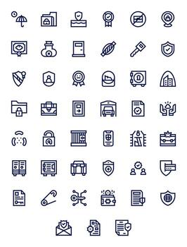 45 High Resolution Icons for Secure in Editable Bold Line Format vector