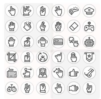 36 256x256 Bold Line Display Perfect Icons for Command Projects vector