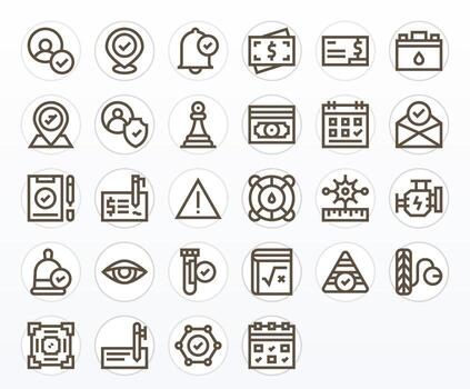 cheque exhaustivo haz con 28 píxel optimizado negrita línea retina Listo íconos vector