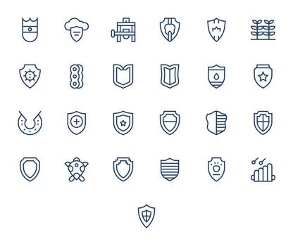 Robust Modern Collection with 25 Regular Line 256x256 Pixel Aligned Icons vector
