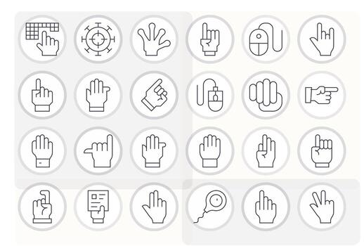 24 128x128 Thin Line Display Perfect Icons for Pointing Projects vector