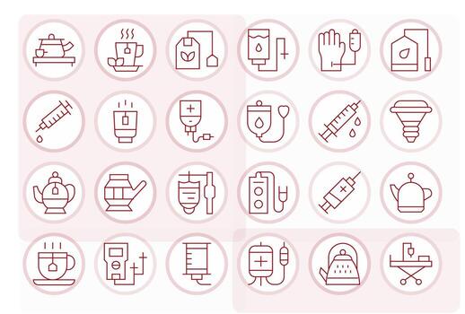 24 Thin Line Pixel Optimized 64x64 Icons from Infusion Suite vector