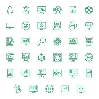Visualization Modern Collection with 35 Regular Line 128x128 Pixel Optimized Icons vector
