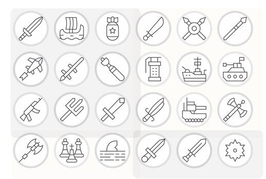 24 Thin Line Pixel Optimized Icons tailored for Attack High Resolution interface vector