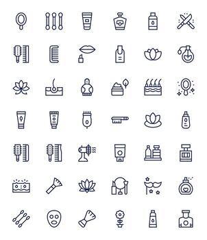 42 Regular Line Icons from Beauty in High Resolution Pixel Aligned Quality vector