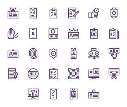Verification Design Icons featuring 28 Editable Bold Line Style vector