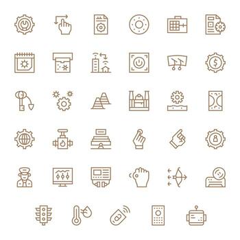 35 íconos para controlar optimizado en píxel alineado 256x256 regular línea resolución vector