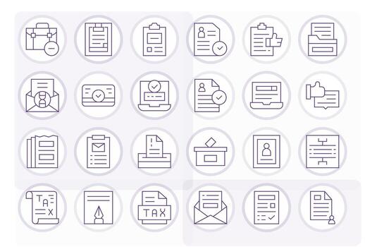 Submission Ultimate Package with 24 256x256 Thin Line PIXEL Perfect Icons vector