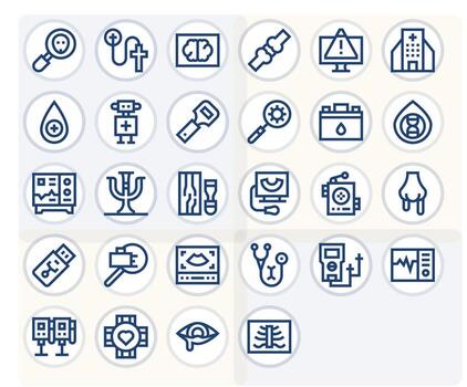 28 Bold Line Pixel Optimized Vectors for Diagnostic Theme