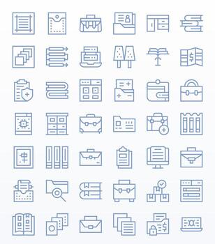Documents featuring 42 High Resolution Icons in Regular Line Design vector