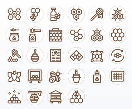 28 íconos para panal optimizado en píxel optimizado 64 x 64 negrita línea resolución vector