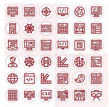 36 Bold Line Icons designed for Web Design in High Resolution Display Perfect format vector