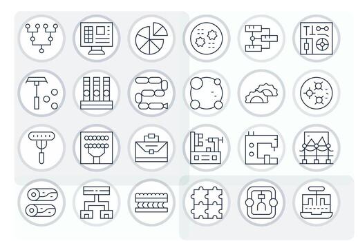 componentes icono caja de herramientas presentando 24 píxel optimizado 64 x 64 Delgado línea elementos vector