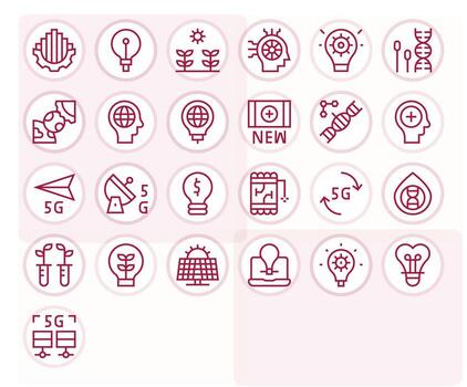 Innovation Scalable Set featuring 25 Pixel Optimized Regular Line Retina Ready Icons vector
